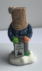 Load image into Gallery viewer, Standing Polymer Clay Mummer Holding an Object

