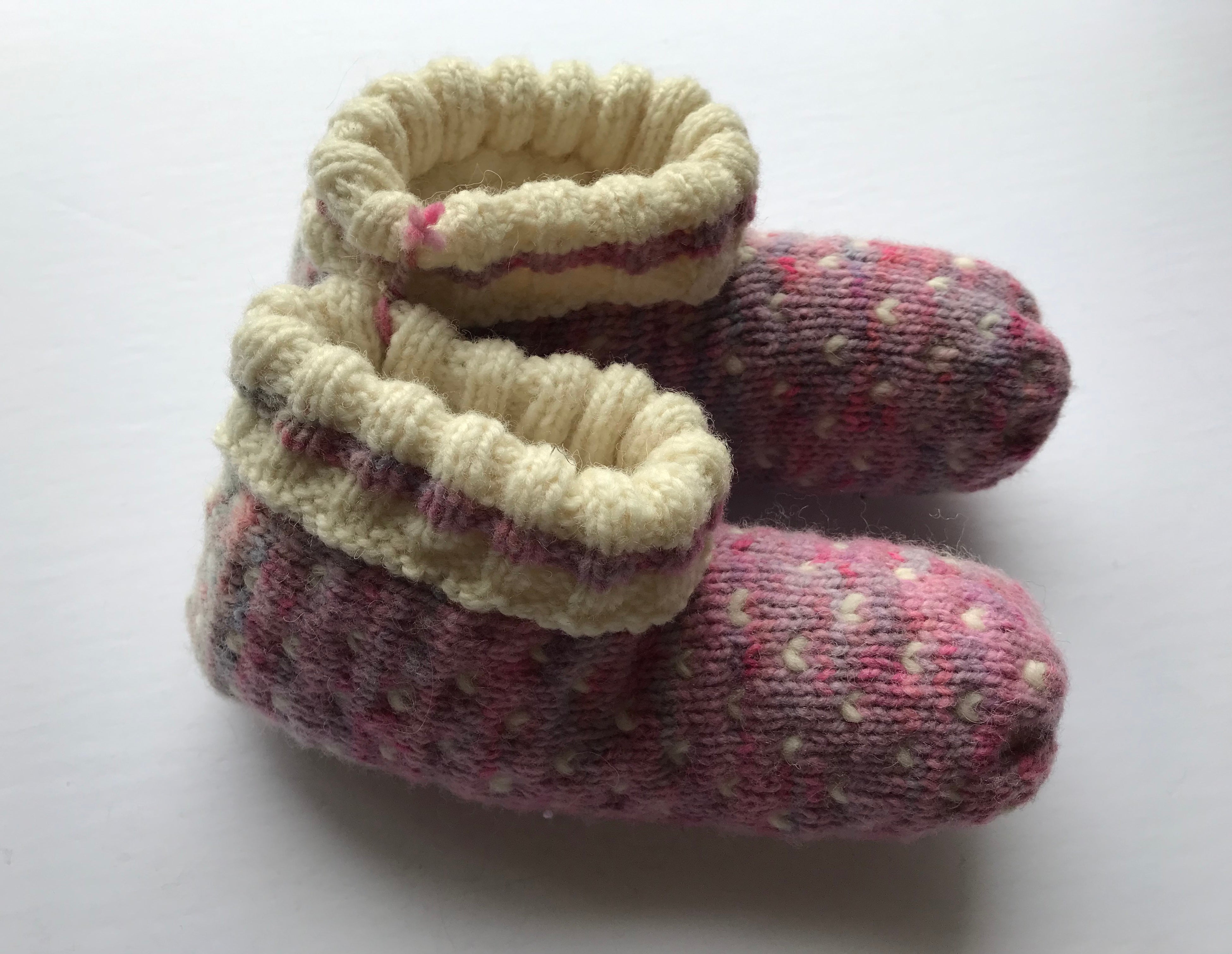 Thrummed Slippers Hand Dyed Yarn Ladies: 6.5-9.5