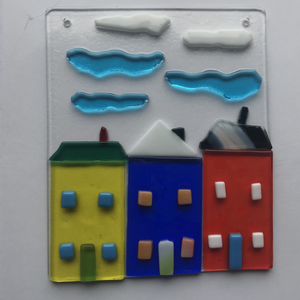 Fused Glass Row Houses