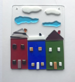 Load image into Gallery viewer, Row House Fused Glass Window or Wall Hanging
