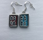 Load image into Gallery viewer, Stained Glass Row House Earrings
