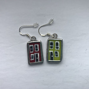 Stained Glass Row House Earrings