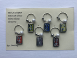 Load image into Gallery viewer, Stained Glass Row House Wine Glass Charms
