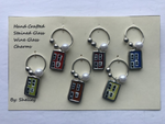 Load image into Gallery viewer, Stained Glass Row House Wine Glass Charms
